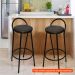 [OUTLET] Conjunto com 2 Banquetas Erica Preto