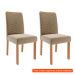 [OUTLET] Conjunto com 2 Cadeiras Clarice Wood Suede Joli e Madeira