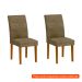 [OUTLET] Conjunto com 2 Cadeiras Grecia Suede Animalle Imbuia e Chocolate