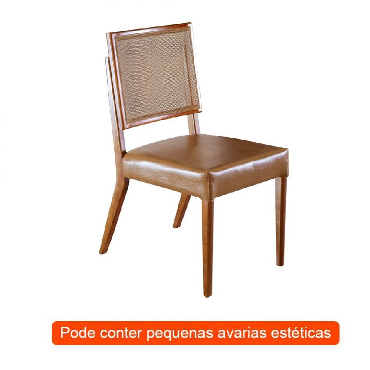 [OUTLET] Conjunto com 2 Cadeiras Isis Caramelo e Imbuia Natural