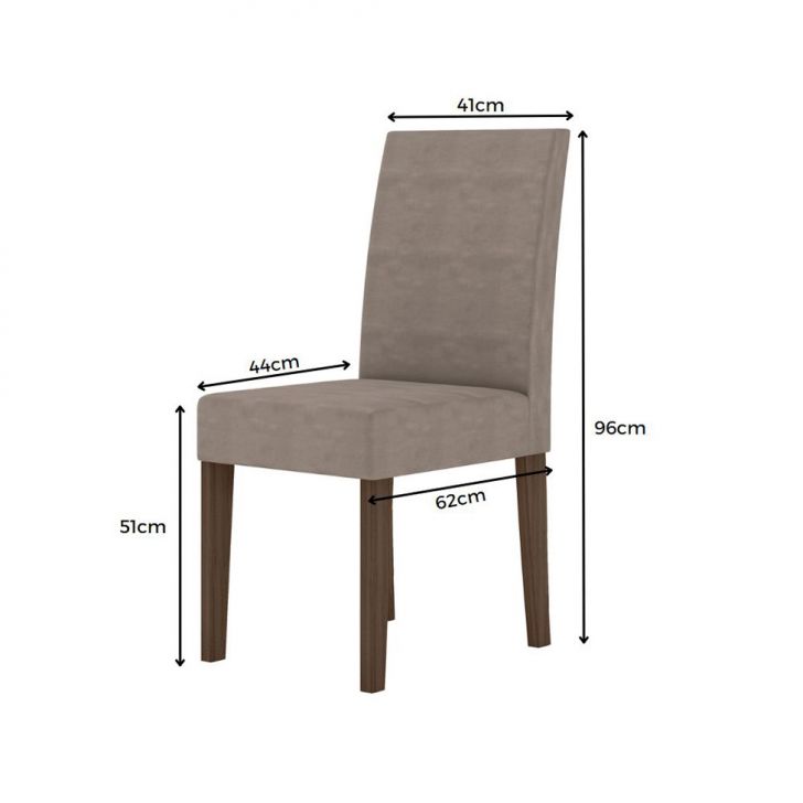 [OUTLET] Conjunto com 2 Cadeiras Josi Suede Amêndoa e Capuccino