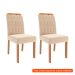[OUTLET] Conjunto com 2 Cadeiras Paola Wood Suede Nude e Madeira