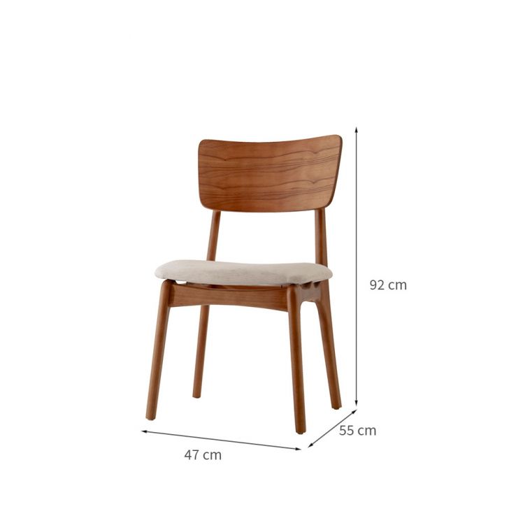 [OUTLET] Conjunto com 2 Cadeiras Parma Gold Linho Bege e Imbuia Natural