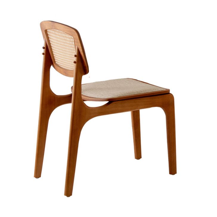 [OUTLET] Conjunto com 2 Cadeiras Prada Premium Linho Bege e Imbuia Natural
