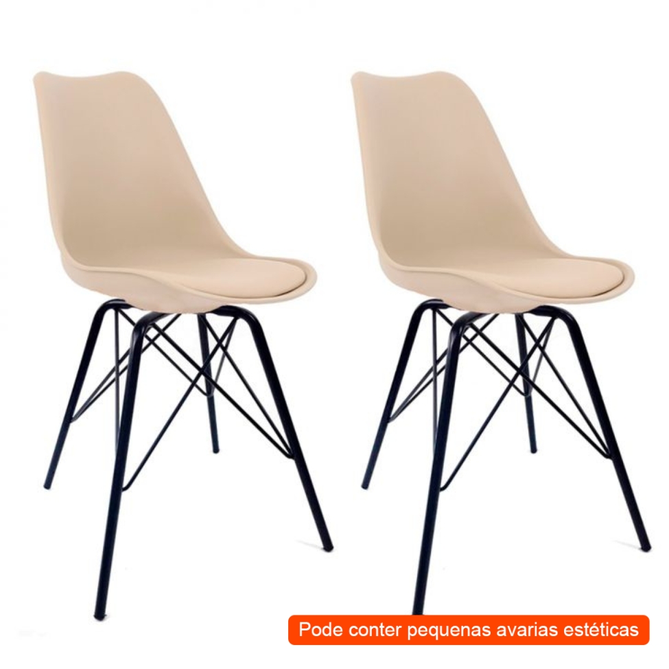 [OUTLET] Conjunto com 2 Cadeiras Saar Bege