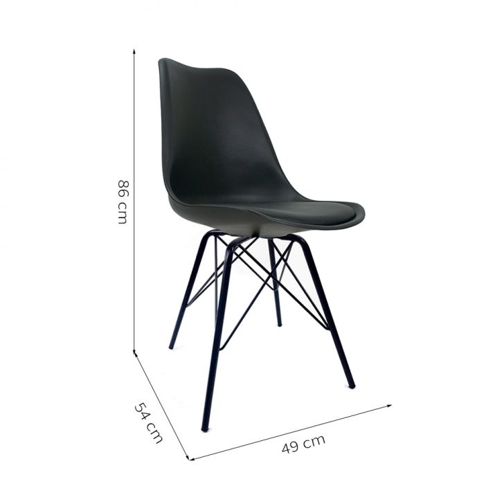 [OUTLET] Conjunto com 2 Cadeiras Tower Preto