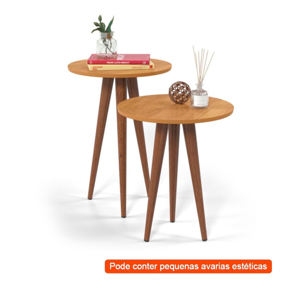[OUTLET] Conjunto com 2 Mesas Laterais Slim Cinamomo
