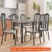 [OUTLET] Conjunto de Mesa com 6 Cadeiras Granada Preto e Branco Floral GR