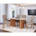 [OUTLET] Conjunto de Mesa de Jantar Oval com Tampo de Vidro Off White Ester e 6 Cadeiras Fernanda Linho Bege