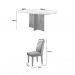 [OUTLET] Conjunto de Mesa de Jantar Retangular com Tampo Off White Ane e 4 Cadeiras Bélgica Veludo Creme e Imbuia