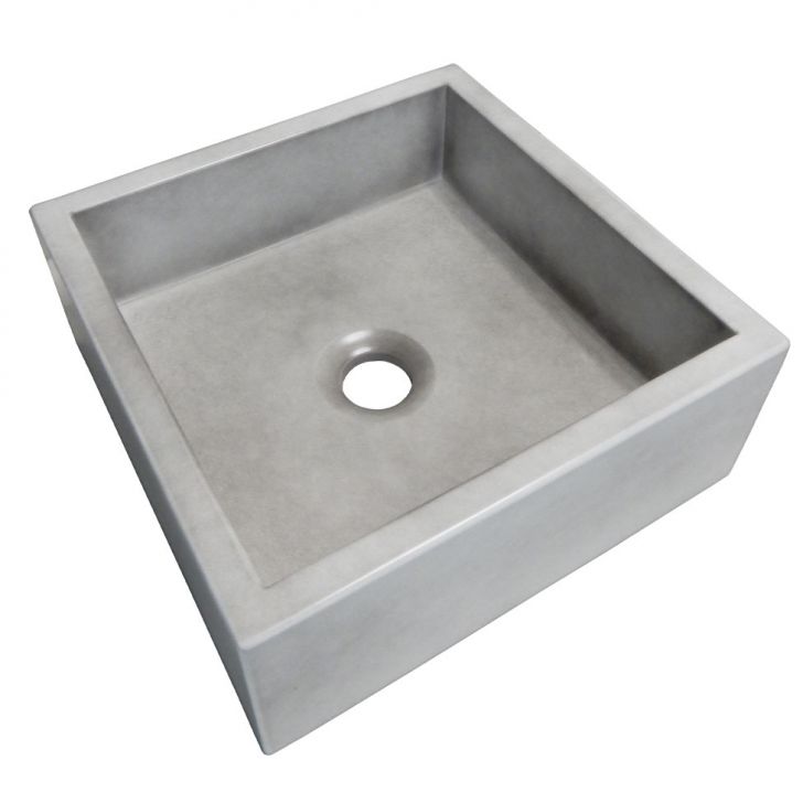 [OUTLET] Cuba para Banheiro Quadrada Pérola Concreto 30x30 cm