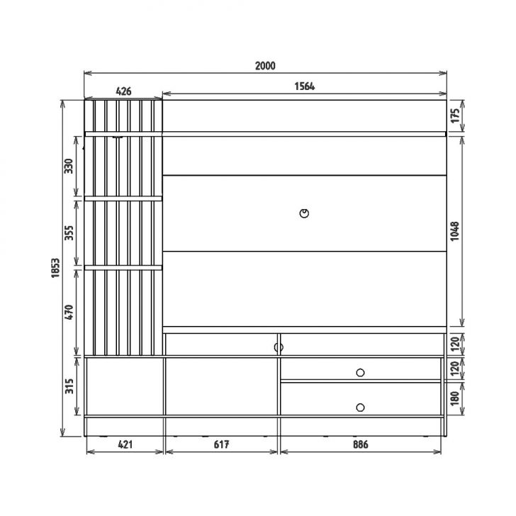 [OUTLET] Estante para Home Theater e TV até 65 Polegadas Maceió Freijó e Off White
