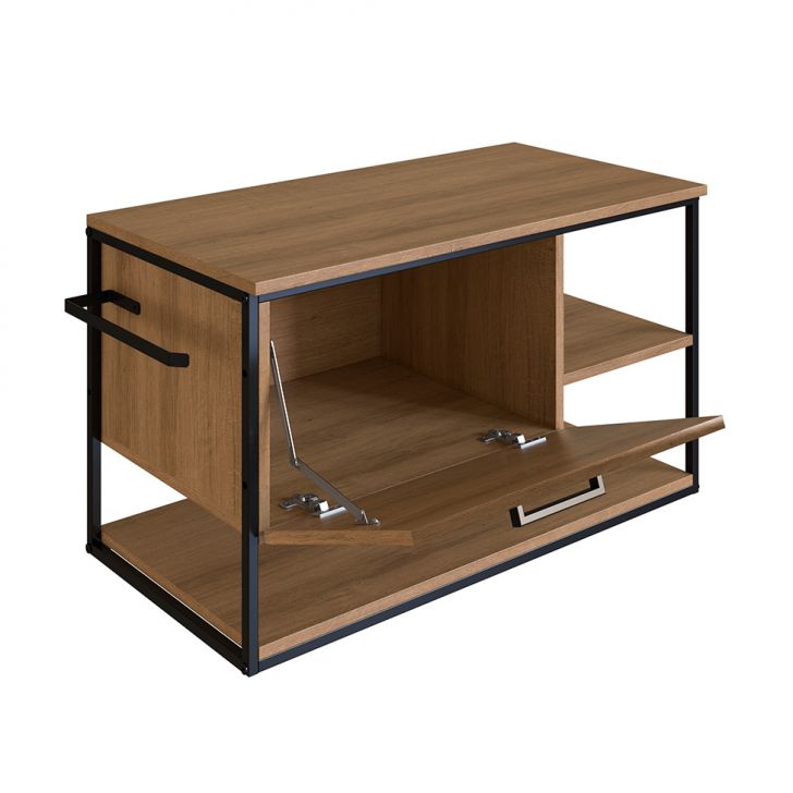 [OUTLET] Gabinete Suspenso Paricel I 1 PT Mel e Preto