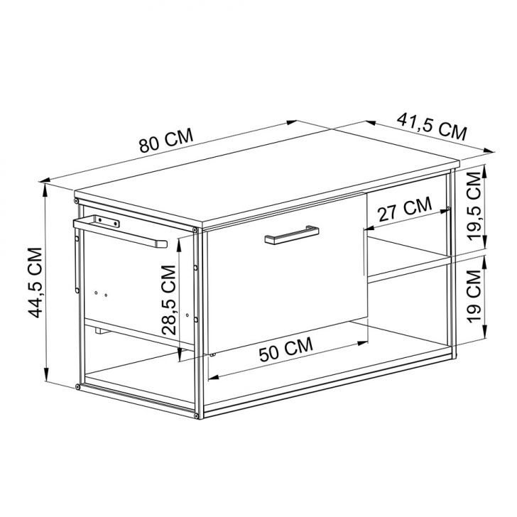 [OUTLET] Gabinete Suspenso Paricel I 1 PT Mel e Preto