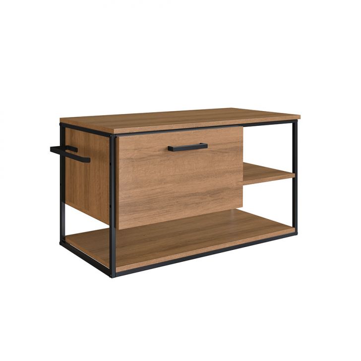 [OUTLET] Gabinete Suspenso Paricel I 1 PT Mel e Preto