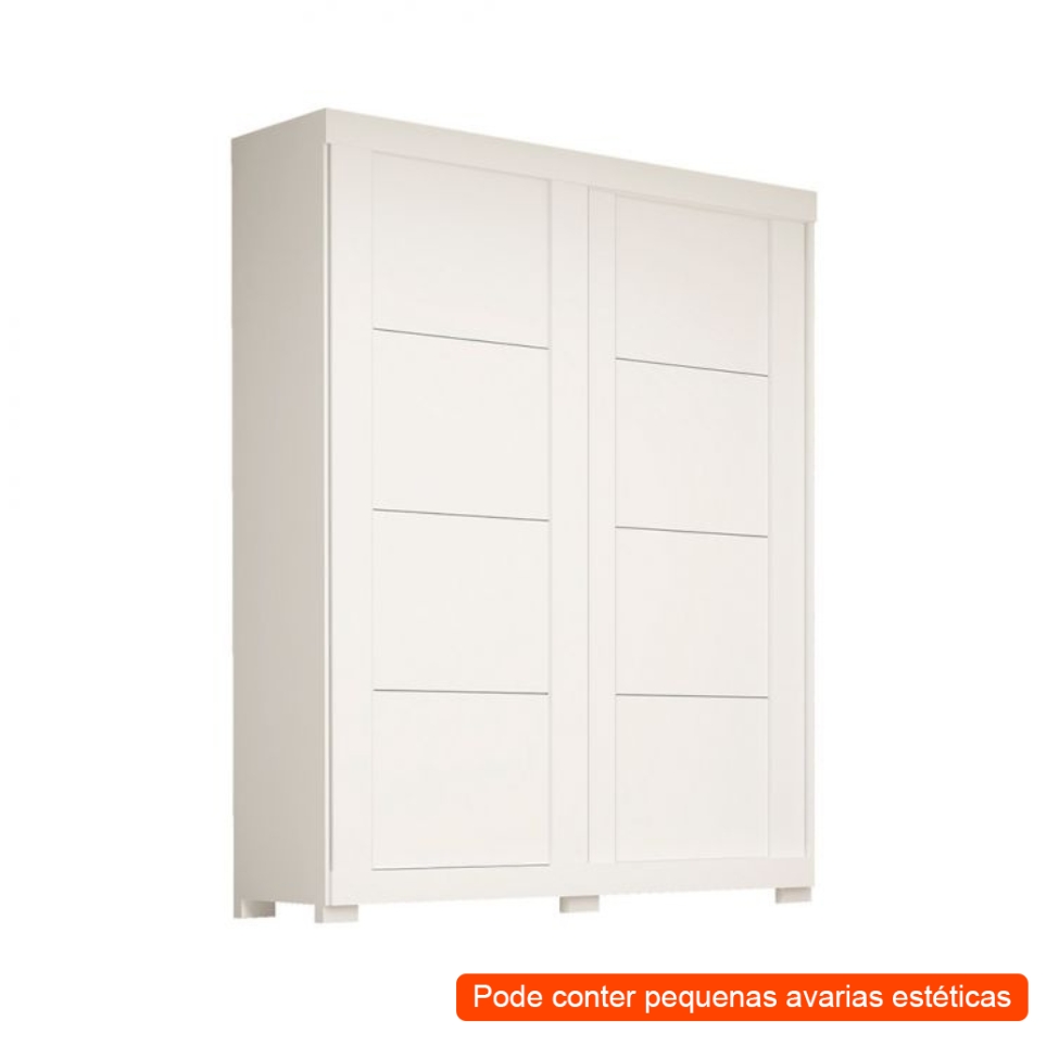 [OUTLET] Guarda-Roupa Casal Helena 100% MDF 2 PT 2 GV Branco