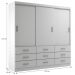 [OUTLET] Guarda-Roupa Casal Isabela 3 PT 9 GV Branco