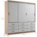 [OUTLET] Guarda-Roupa Casal Isabela 3 PT 9 GV Off White