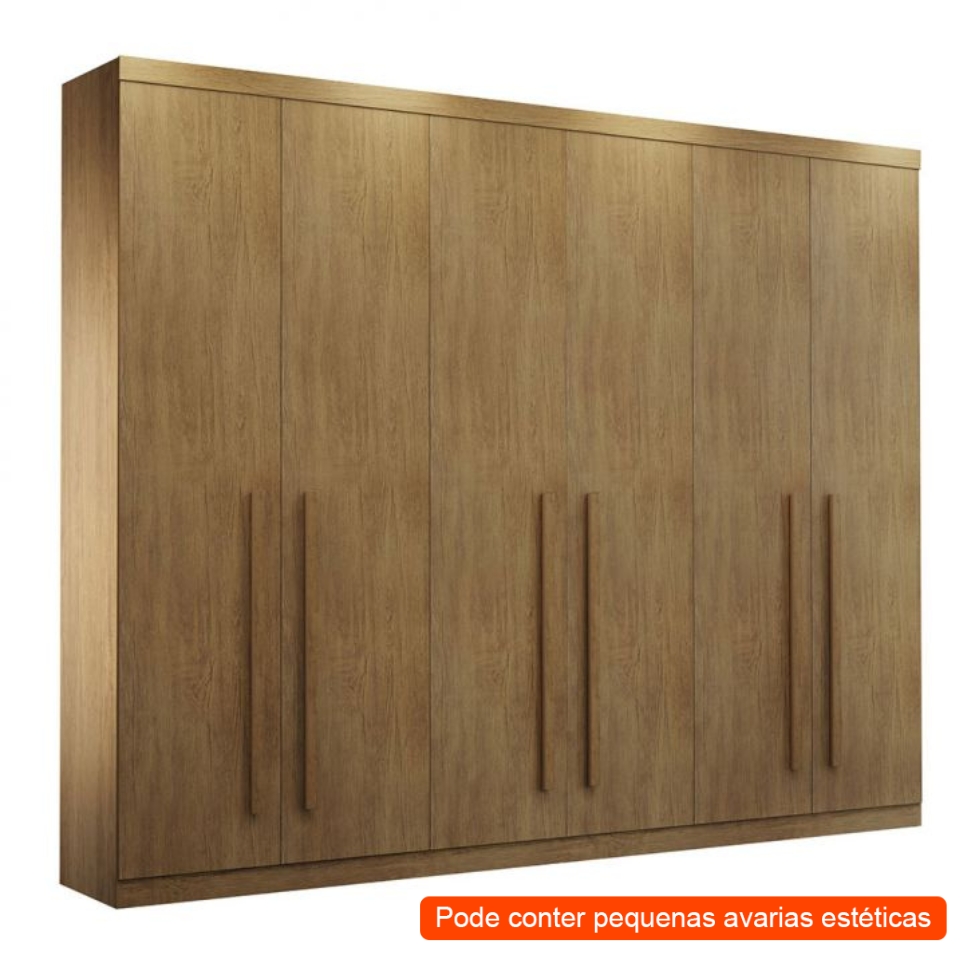[OUTLET] Guarda-Roupa Casal Maceió 6 Portas 6 Gavetas Imbuia