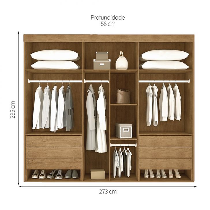 [OUTLET] Guarda-Roupa Casal Maceió 6 Portas 6 Gavetas Imbuia