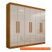 [OUTLET] Guarda-Roupa Casal Malibu 6 PT Imbuia e Off White