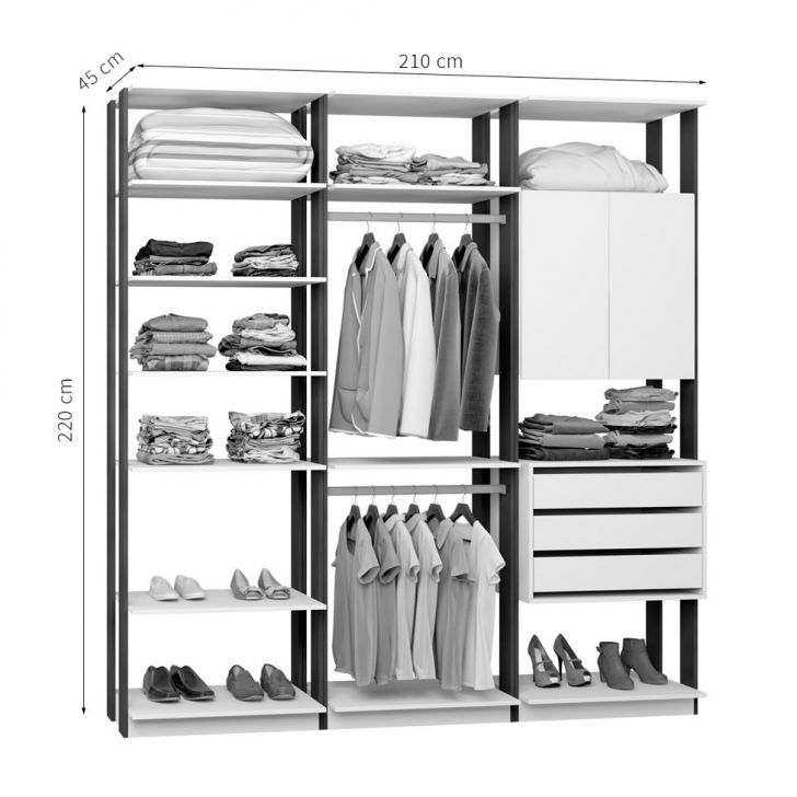 [OUTLET] Guarda-Roupa Casal Modulado Clothes 2 PT 3 GV Branco