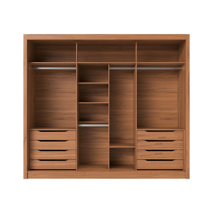 [OUTLET] Guarda-Roupa Casal Montclair Flex 3 Portas 8 Gavetas Off White e Canela