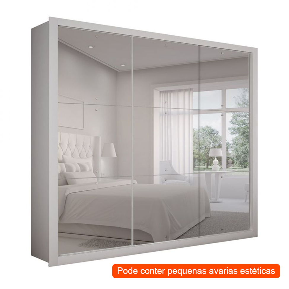 [OUTLET] Guarda-Roupa Casal Veneza Gold 3 PT 4 GV Branco