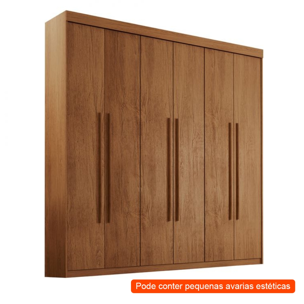 [OUTLET] Guarda-Roupa Casal Xangai 6 PT 2 GV Imbuia