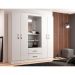[OUTLET] Guarda-Roupa Casal com Espelho Capelinha 4 PT 2 GV Branco