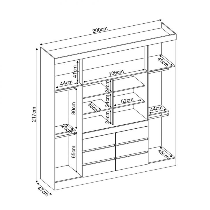 [OUTLET] Guarda-Roupa Casal com Espelho Trevi 4 Portas 6 Gavetas Branco