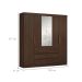 [OUTLET] Guarda-Roupa Casal com Espelho Trevi 4 Portas 6 Gavetas Café