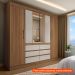 [OUTLET] Guarda-Roupa Casal com Espelho Trevi 4 Portas 6 Gavetas Off White e Amendola