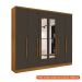 [OUTLET] Guarda-Roupa Casal com Espelho Veneza II 6 PT 4 GV Cinamomo e Grafite