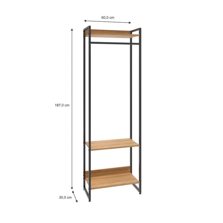 [OUTLET] Guarda-Roupa Closet Studio Mel e Preto 60 cm