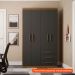 [OUTLET] Guarda-Roupa Solteiro Advantage 4 PT 3 GV Ipê Wood e Grafite