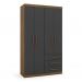 [OUTLET] Guarda-Roupa Solteiro Advantage 4 PT 3 GV Ipê Wood e Grafite