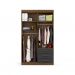 [OUTLET] Guarda-Roupa Solteiro Advantage 4 PT 3 GV Ipê Wood e Grafite