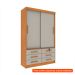 [OUTLET] Guarda-Roupa Solteiro Chicago 2 Portas 6 Gavetas Cinamomo e Off White
