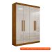 [OUTLET] Guarda-Roupa Solteiro Malibu 4 PT Imbuia e Off White
