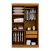 [OUTLET] Guarda-Roupa Solteiro Malibu 4 PT Imbuia e Off White