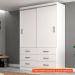 [OUTLET] Guarda-Roupa Solteiro Veneza 2 Portas 6 Gavetas Branco
