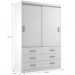 [OUTLET] Guarda-Roupa Solteiro Veneza 2 Portas 6 Gavetas Branco