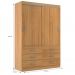 [OUTLET] Guarda-Roupa Solteiro Veneza 2 Portas 6 Gavetas Cinamomo
