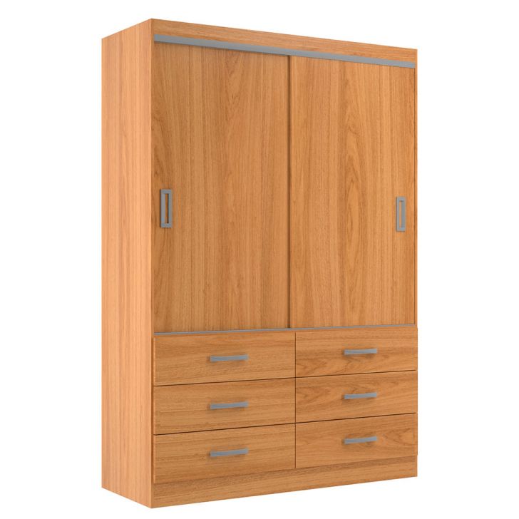 [OUTLET] Guarda-Roupa Solteiro Veneza 2 Portas 6 Gavetas Cinamomo