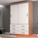 [OUTLET] Guarda-Roupa Solteiro Veneza 2 Portas 6 Gavetas Demolição e Branco