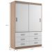 [OUTLET] Guarda-Roupa Solteiro Veneza 2 Portas 6 Gavetas Demolição e Branco
