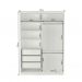 [OUTLET] Guarda-Roupa Solteiro com Espelho Tunas IV 2 PT 3 GV Branco e Noce