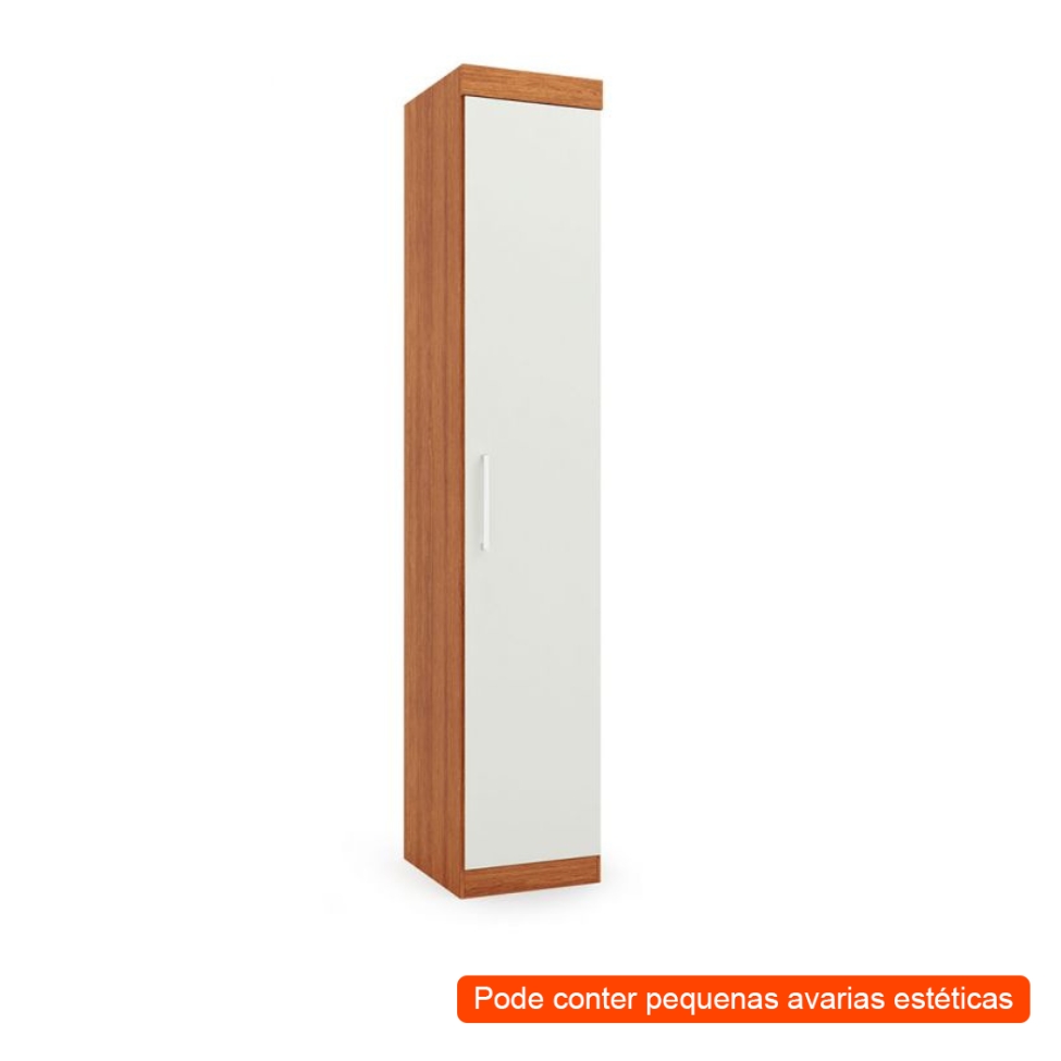 [OUTLET] Gurada-Roupa Modulado Gênova 1 PT Freijó Wood e Off White