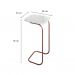 [OUTLET] Mesa Lateral Quadrada com Tampo de Vidro Roma Off White e Rosê Gold